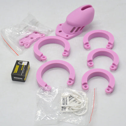 Silicone Chastity Cage Pink & Short