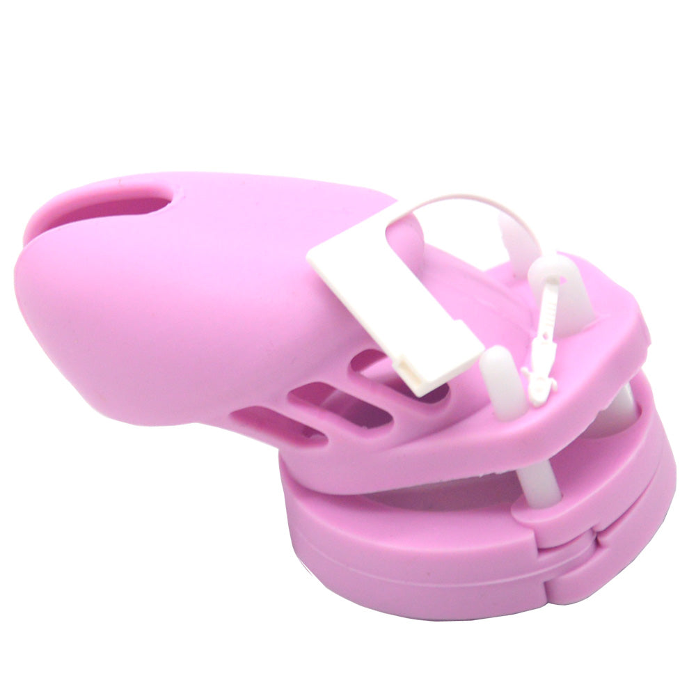 Silicone Chastity Cage Pink & Short