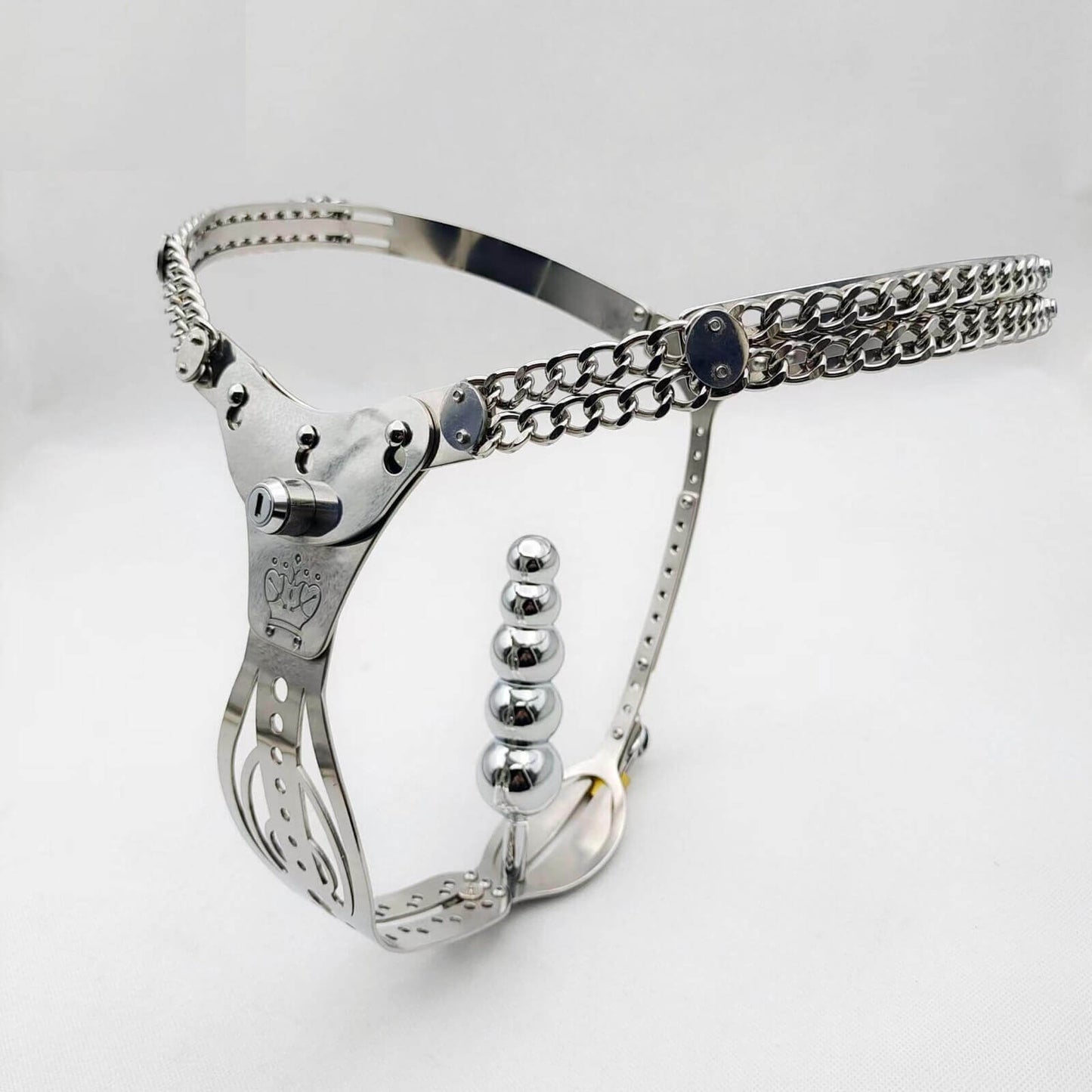 Stainless Steel 2.0 Hollowed Out Adjustable Chastity Belt For Female