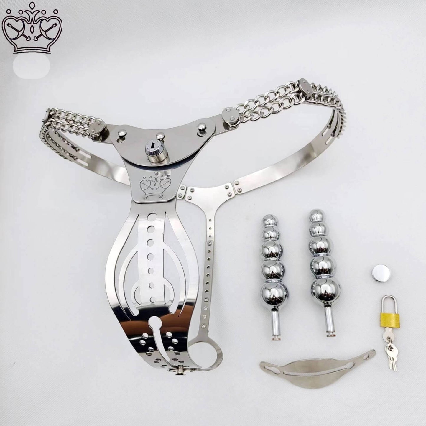 Stainless Steel 2.0 Hollowed Out Adjustable Chastity Belt For Female