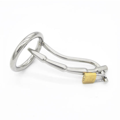 Stainless Steel Urethral Tube Chastity Lock  Device