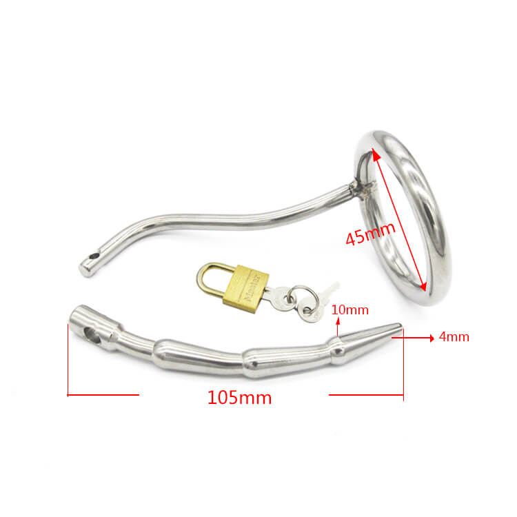 Stainless Steel Urethral Tube Chastity Lock  Device