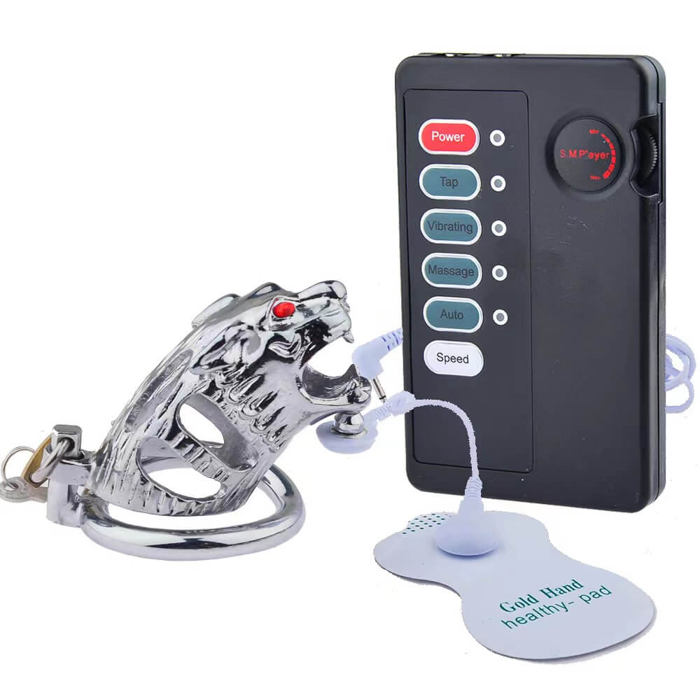 Tiger Cage Electronic Stimulation Male Chastity Device