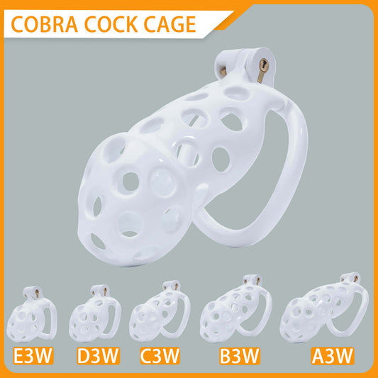 While Hole Cobra Chastity Cage Kit 1.77 To 4.13 Inches Long