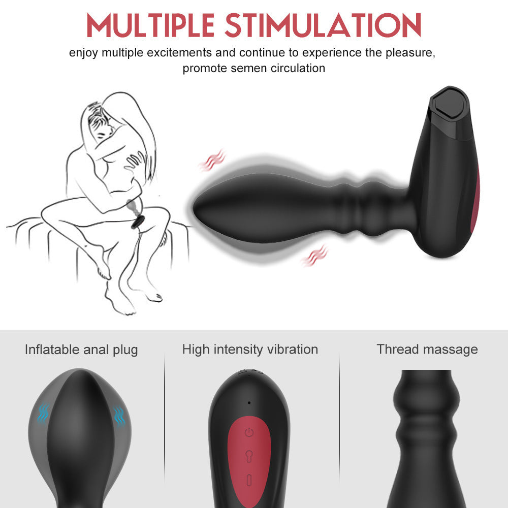 Wireless Remote Control Vibrator Inflatable Anal Plug