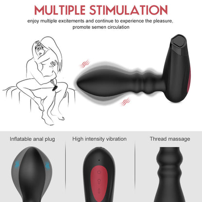 Wireless Remote Control Vibrator Inflatable Anal Plug