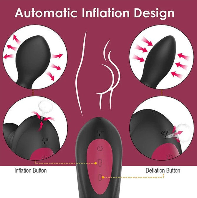 Wireless Remote Control Vibrator Inflatable Anal Plug