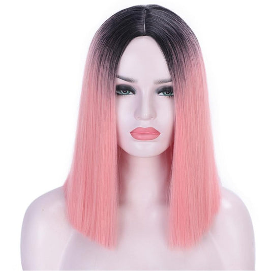 Pink Ombre Straight Wig - Sissy Lux