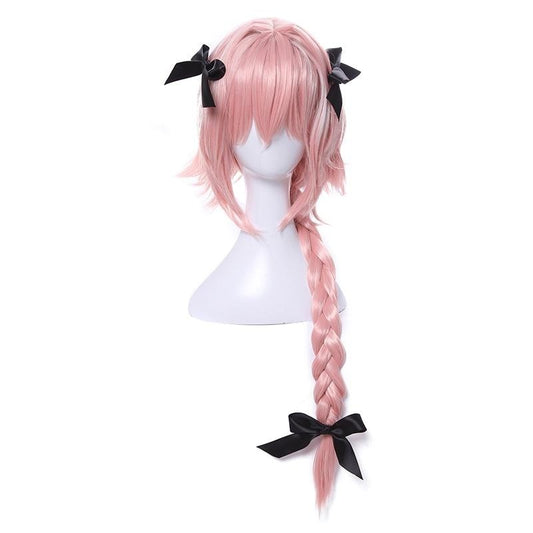 Pink Braided Wig with Bangs - Sissy Lux