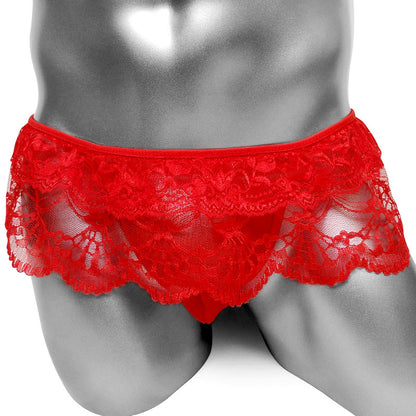 Floral Lace Mesh Skirted Panties - Sissy Lux