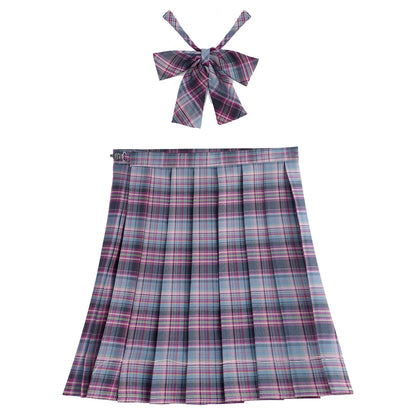 Plaid Pleated Schoolgirl Skirt & Bow Tie - Sissy Lux