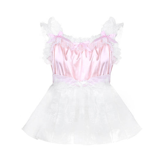 Frilly Satin & Tulle Sissy Dress - Sissy Lux