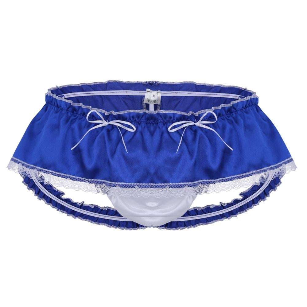 Shiny Satin Ruffled Skirted Panties - Sissy Lux