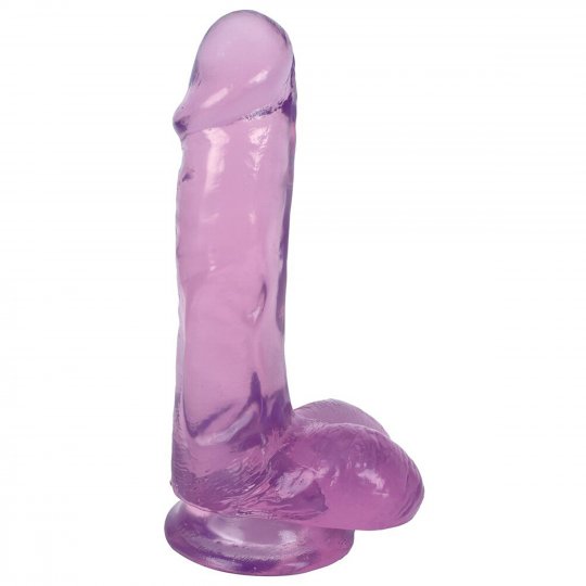 Sissy Training 6-Inch Grape Ice Dildo with Slim Shaft and Balls