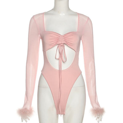 Sissy Lola Feather Bodysuit - Sissy Lux