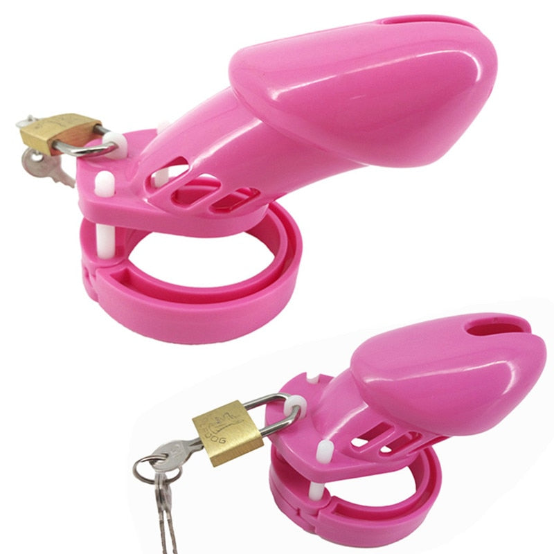 Bimbo Sissy Pink Chastity Cage - Sissy Lux