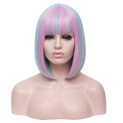 Two-Tone Straight Short Wig with Bangs - Sissy Lux