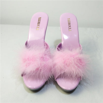 Pretty Sissy Feather Pumps - Sissy Lux