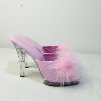 Pretty Sissy Feather Pumps - Sissy Lux