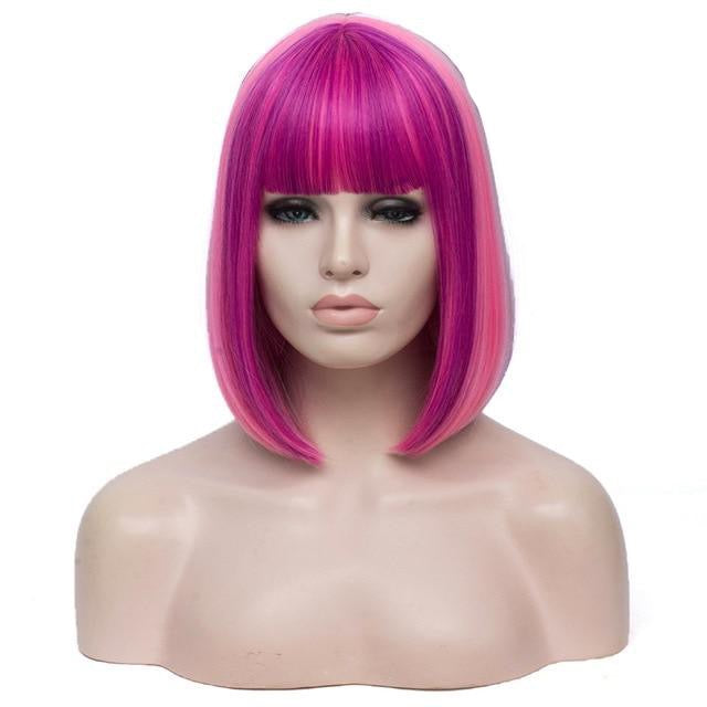 Two-Tone Straight Short Wig with Bangs - Sissy Lux