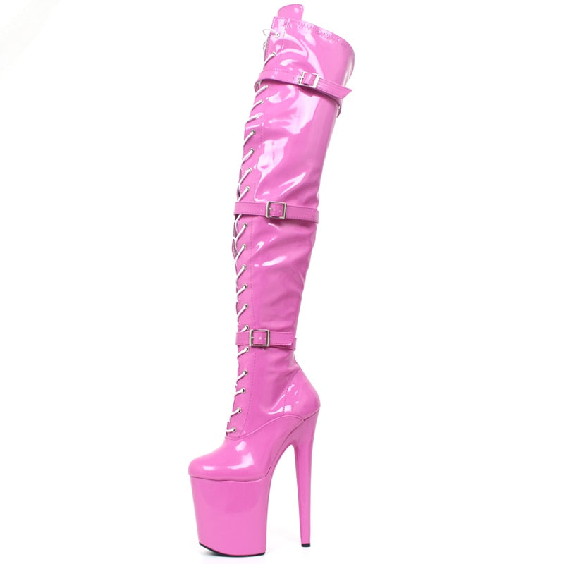 Sexy Buckle Platform Boots - Sissy Lux