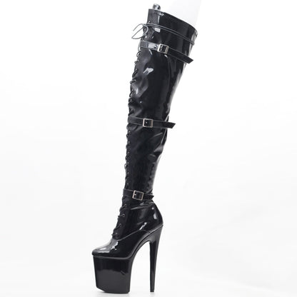 Sexy Buckle Platform Boots - Sissy Lux