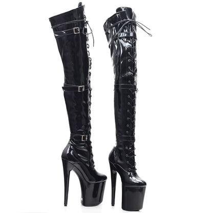 Sexy Buckle Platform Boots - Sissy Lux