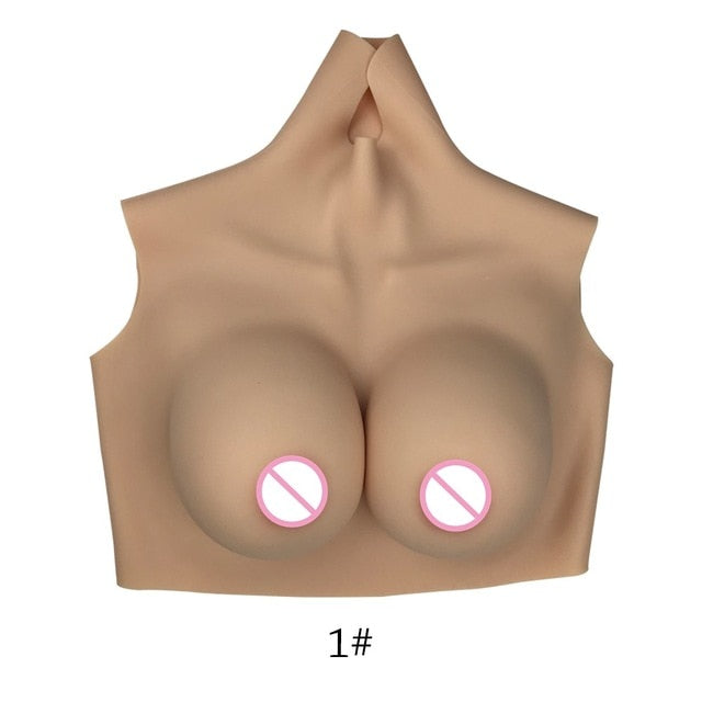 D Cup Silicone Breast Forms Full Bodysuit - Sissy Lux