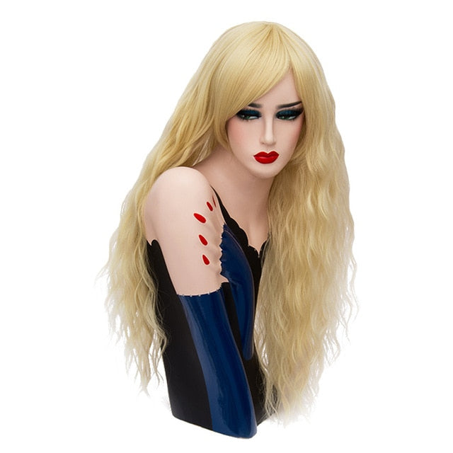 Long Wavy Wig with Side Bangs - Sissy Lux