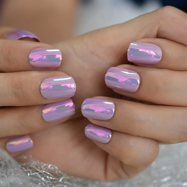 Pink Purple Fake Nails - Sissy Lux