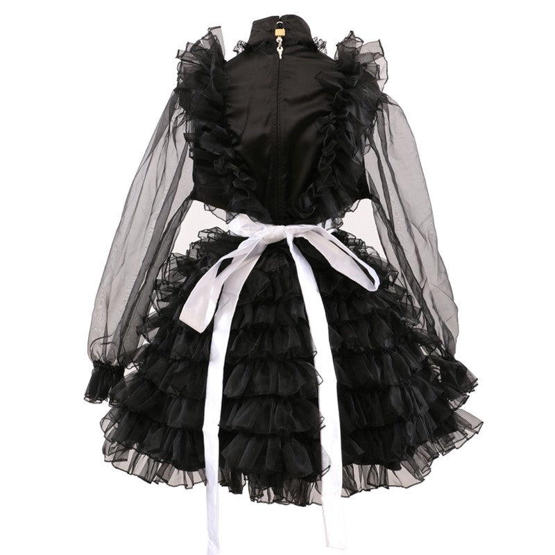 Lockable Organza Maid Dress - Sissy Lux