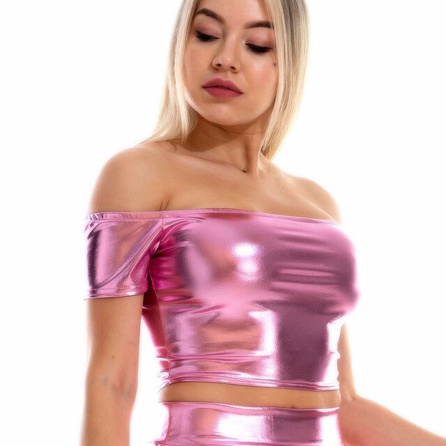 "Sissy Noelle" Off Shoulder Crop Top - Sissy Lux