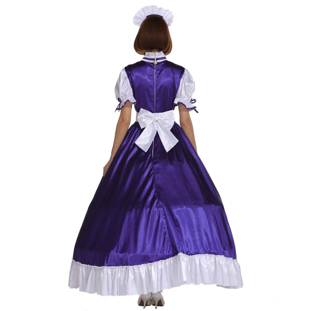 Lockable Purple Sissy Maid Dress - Sissy Lux