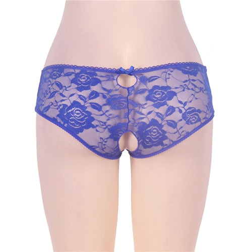 Open Crotch Lace Panties - Sissy Lux