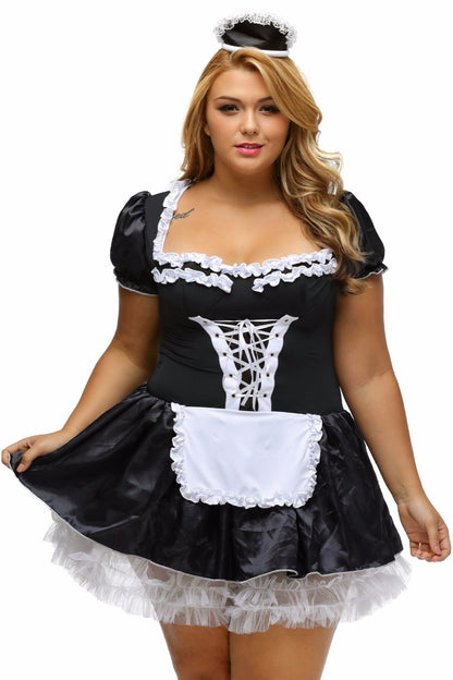 Satin And Lace French Sissy Maid Dress Set - Sissy Lux