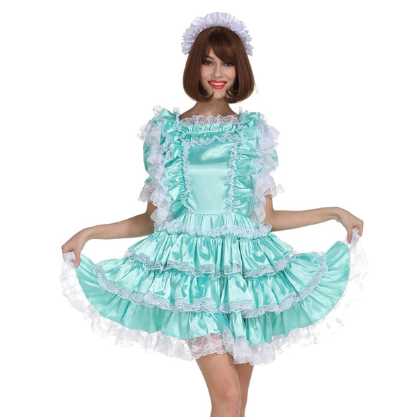 Lockable Frilly Satin Maid Dress – Sissy Lux