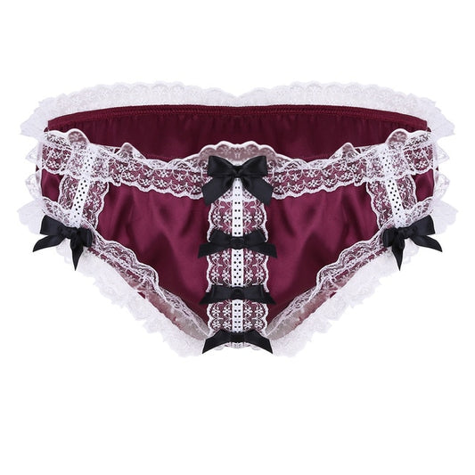 "Sissy Abby" Ruffled Lace Satin Panties - Sissy Lux