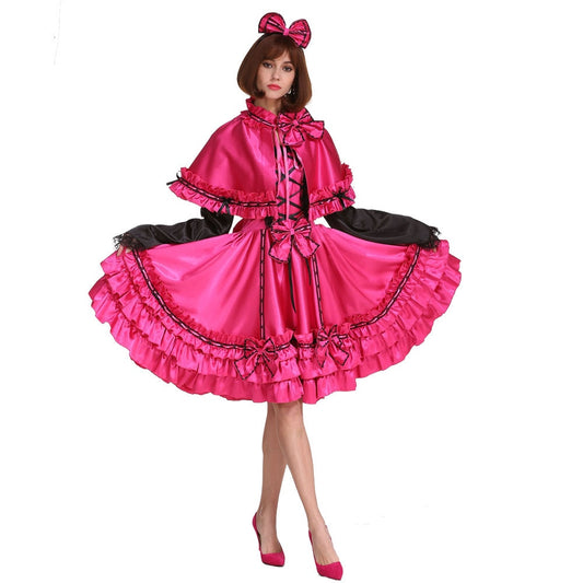 Sissy Rose Satin Dress - Sissy Lux