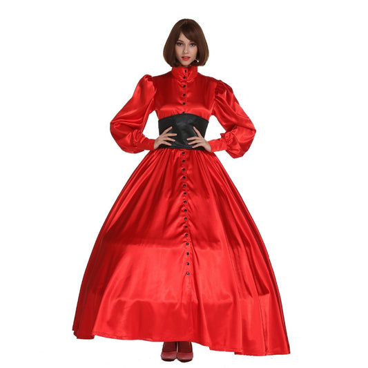 Red Satin Dress - Sissy Lux