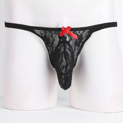 "Sissy Mindy" Lace Pouch Thong - Sissy Lux