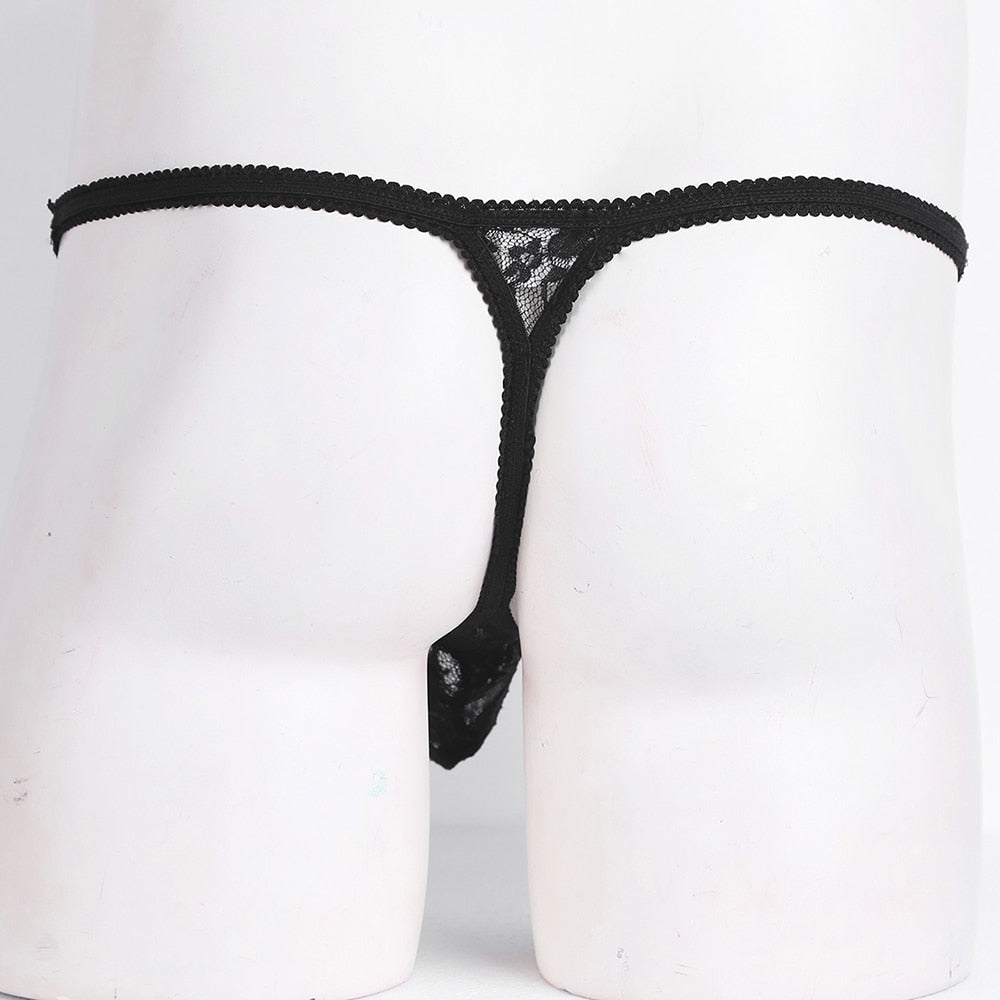 "Sissy Mindy" Lace Pouch Thong - Sissy Lux