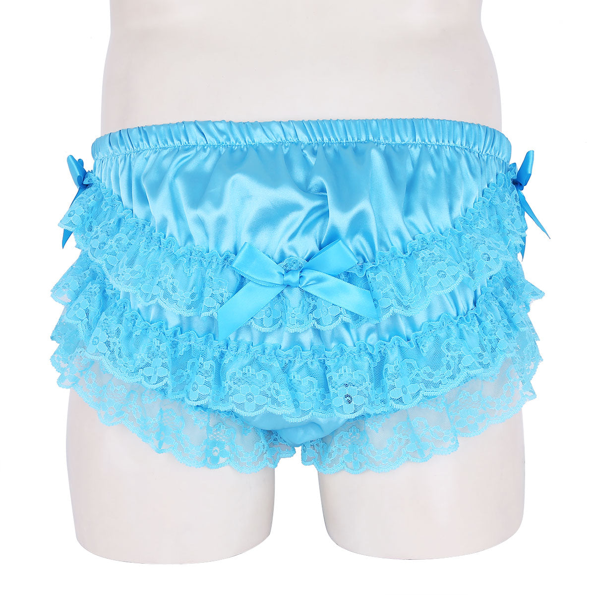 Satini Women's Satin Frilly Lace Sissy French Knickers Briefs Panties  (Rainbow, S) at  Women's Clothing store