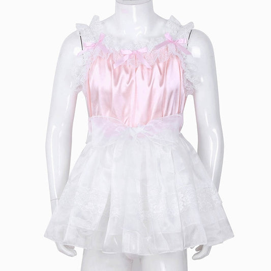 Ruffled Lace Sissy Babydoll Dress - Sissy Lux